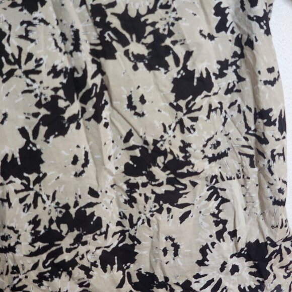 H&M Khaki Black Abstract Floral Print SS Cotton Button Up Regular Fit Shirt Sz M - Picture 11 of 16